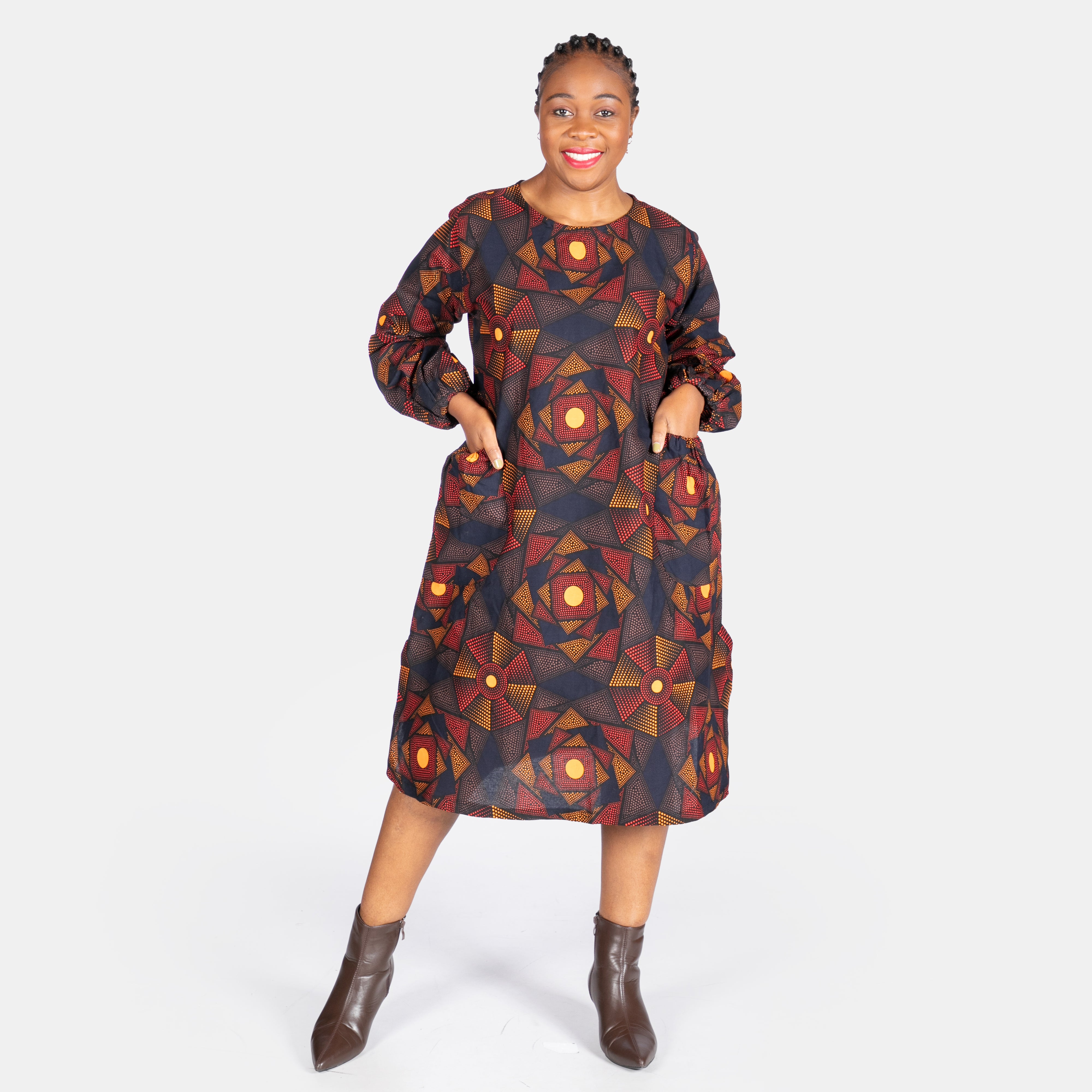 Women's Multicolour Shirt Dress With Pockets – Big Blue