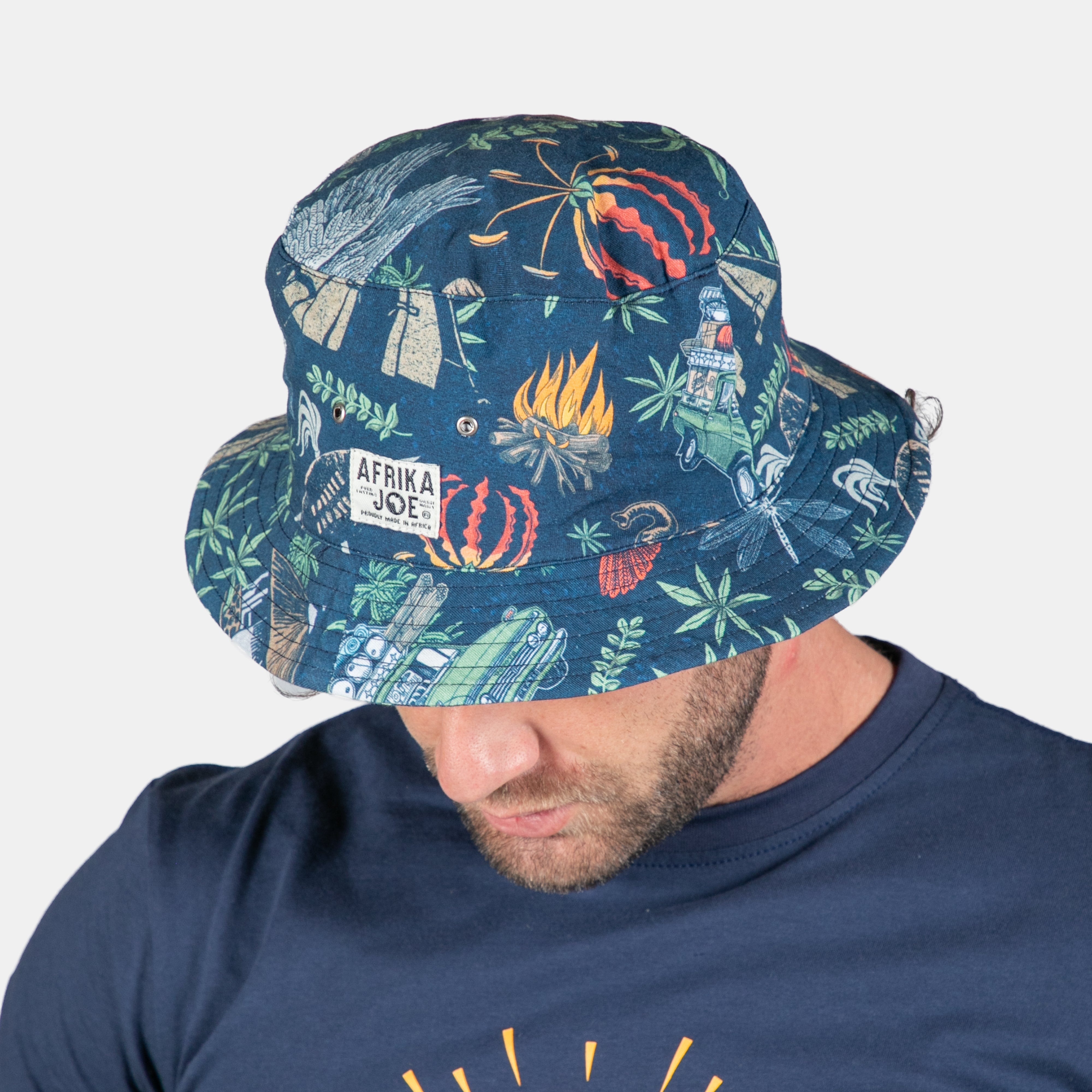 Men's Tropical Jungle Bucket Hat - Navy – Big Blue