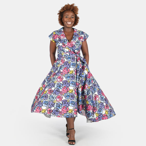 Ladies' Floral Monroe Dress - Purple – Big Blue