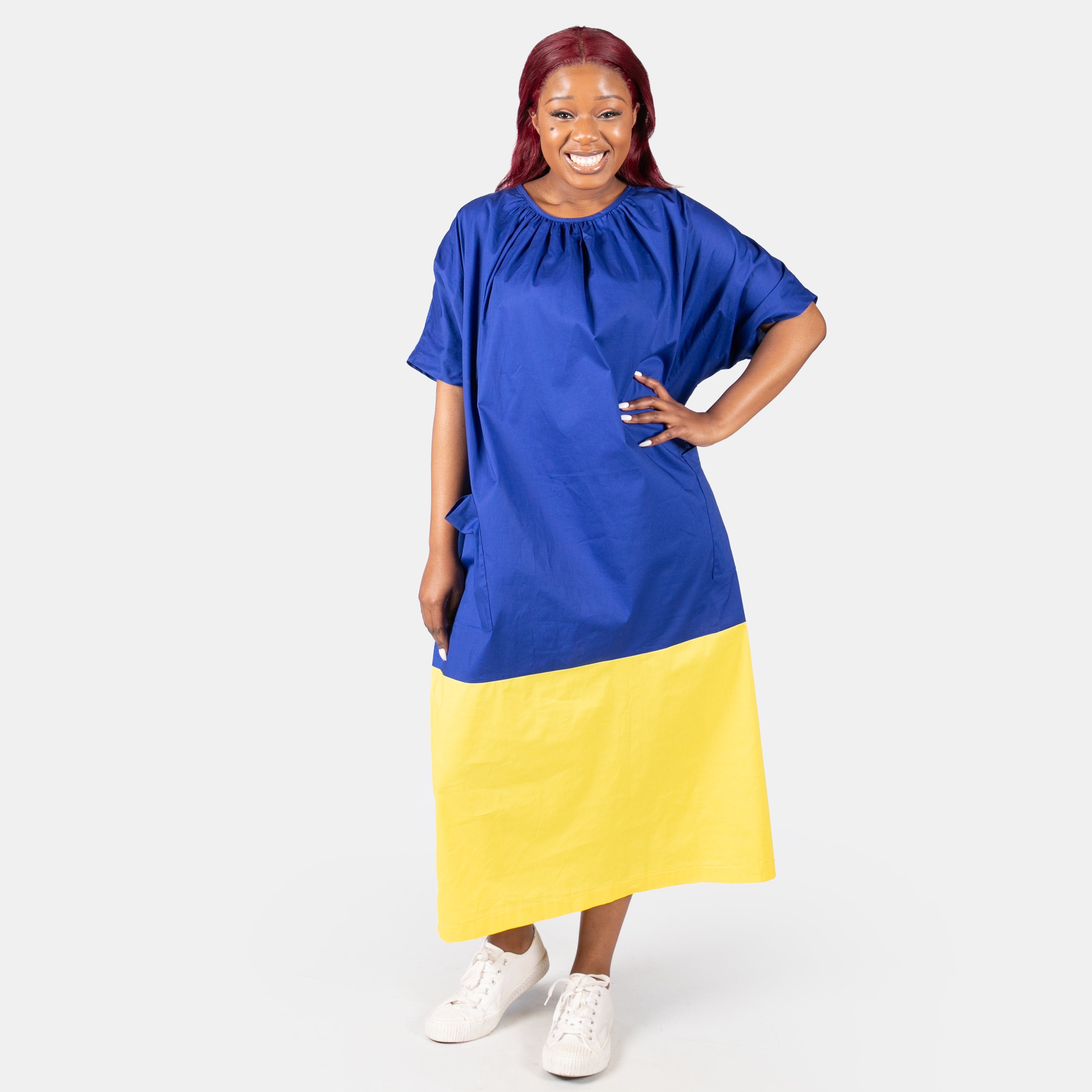 big blue dresses south africa Shweshwe Royal Blue Maxi QhawekaziStyles