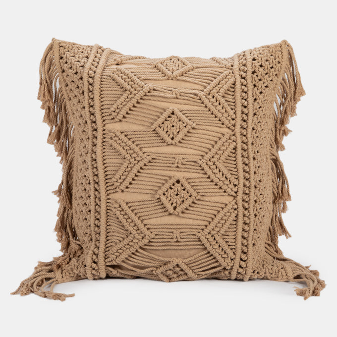 Boho Inspired Square Scatter Cushion in Neutral Big Blue