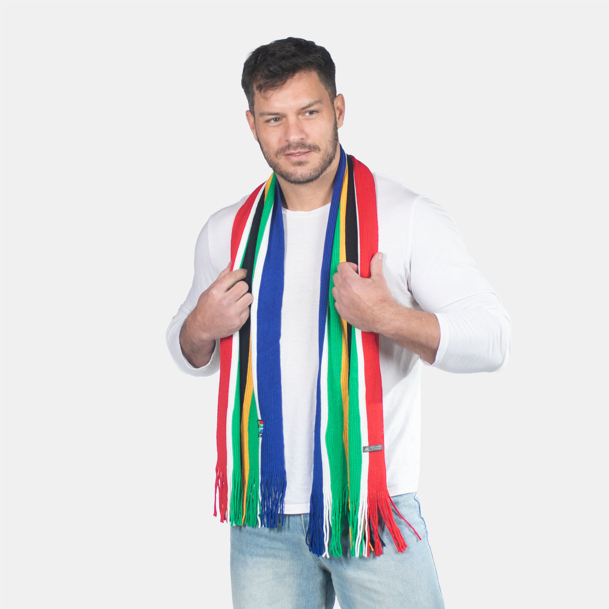 South African Flag Wool Warm Knitted Scarf – Big Blue